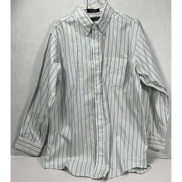 Kenneth Roberts Platinum Men's Dress Shirt 16 32-33 White Striped Button Down LS - Picture 1 of 9